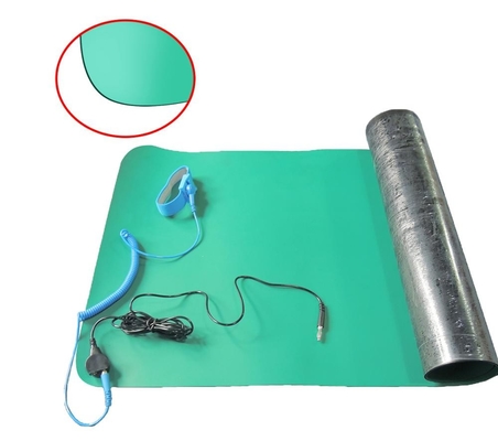 ওয়ার্কবেঞ্চ টেবিলের জন্য সবুজ 1.2mx10m 2mm ESD অ্যান্টিস্ট্যাটিক রাবার ম্যাট
