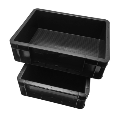 ESD পরিবাহী প্লাস্টিক বক্স কালো Antistatic ঢেউতোলা টোট বক্স