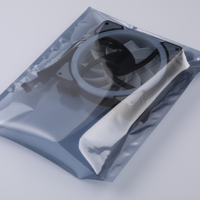 0.075mm ESD অ্যান্টি স্ট্যাটিক প্যাকেজ জিপার ওপেন টপ অ্যালুমিনিয়াম ব্যাক সীল