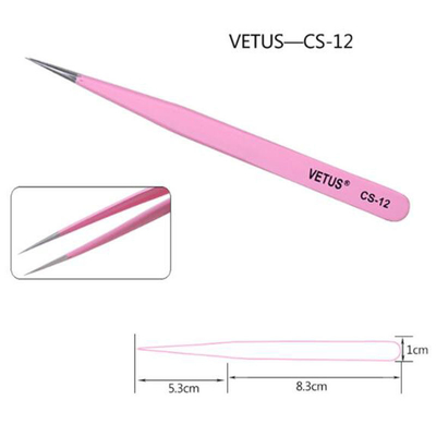 Vetus ESD 15 Tweezers Antistatic Precision Eyebow স্টেইনলেস স্টীল Tweezers
