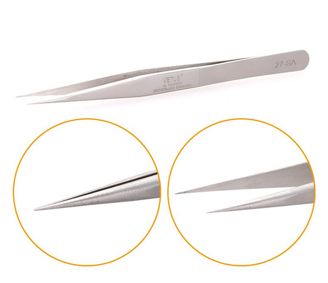 ফ্ল্যাট শীর্ষ SA সিরিজ স্টেইনলেস স্টীল Tweezers Vetus ল্যাশ এক্সটেনশন Tweezers